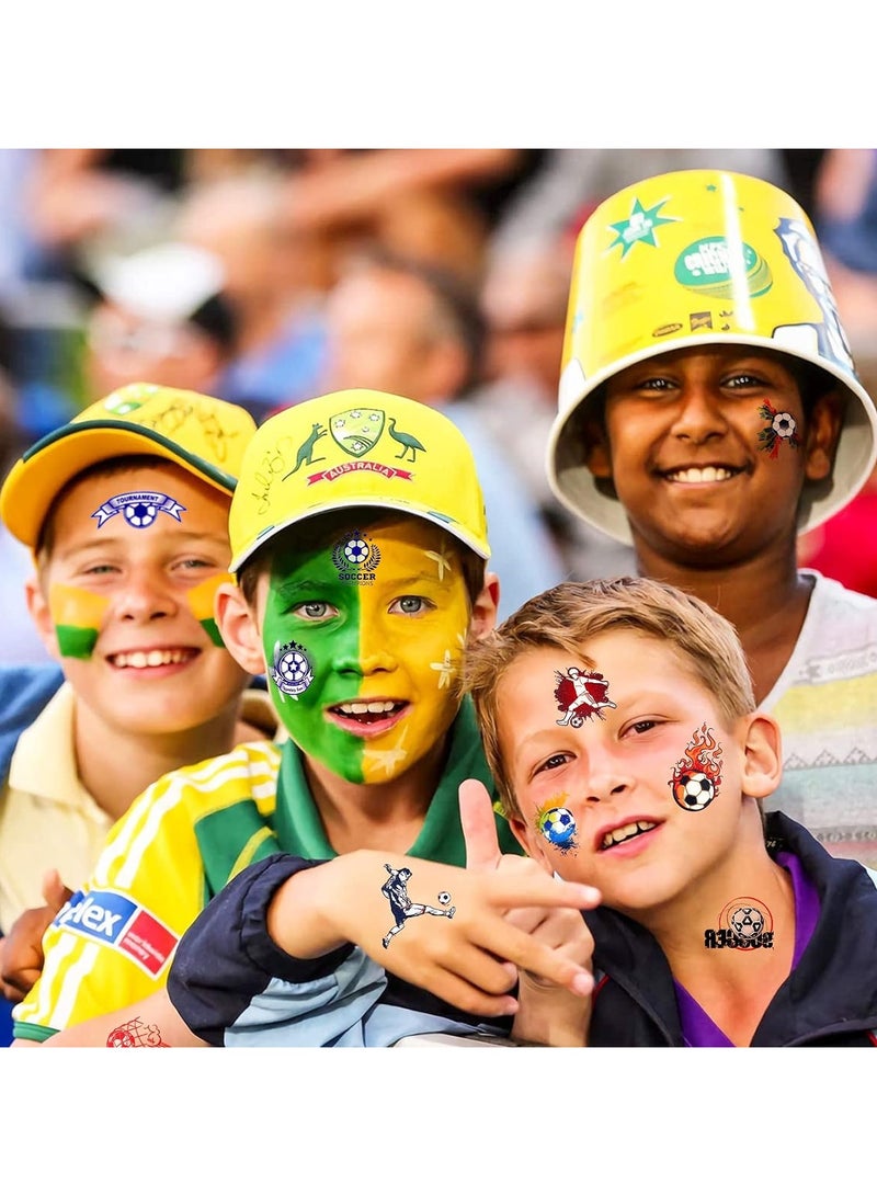 Soccer Football Face Tattoos Football Temporary Art Tattoo Football Sports Face Body Stickers for Football Birthday Theme Party Sports Event Game Party Favor Supply 10 Sheets - Image 2