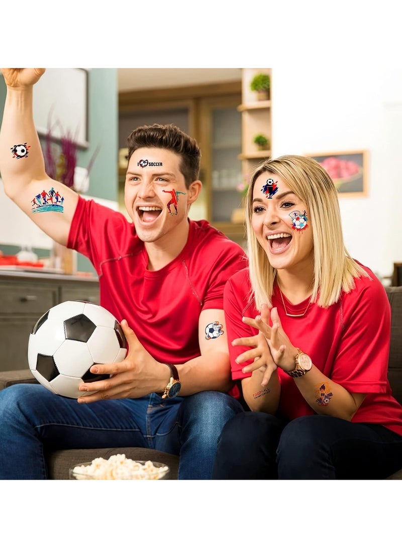 Soccer Football Face Tattoos Football Temporary Art Tattoo Football Sports Face Body Stickers for Football Birthday Theme Party Sports Event Game Party Favor Supply 10 Sheets - Image 3