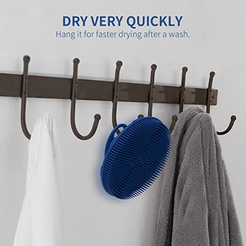 BEAUTAIL Silicone Body Scrubber, BEAUTAIL Shower Bath Scrubber, More Hygienic Than Traditional Loofah, Lather Nicely, Long Lasting, Gentle Exfoliating Brush for Women Men Baby Sensitive Skin, 1 Pack, Blue - Image 5