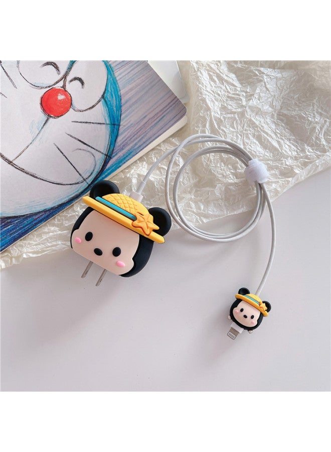 بيوينتي غطاء حماية الشاحن الجديد مناسب لجهاز Apple 13، غطاء حماية للشحن السريع 5/18/20 وات، غطاء حماية لرأس الشحن، المواصفات: 70. قبعة ميكي من قطعتين - Image 1