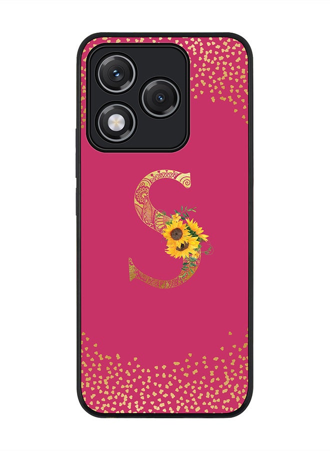 Stylizedd For Honor 400 Lite Case,Slim fit Camera Protection, Shockproof Thin Phone cover  - Custom Floral Monogram - S ( Deep Pink )