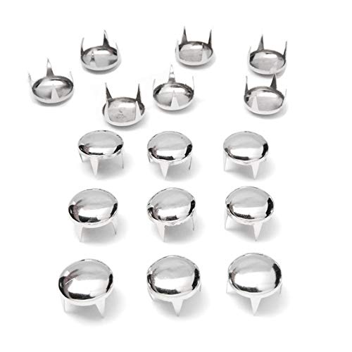 CooBigo 200pcs 12mm Round Dome Rivets Spike Studs Spots Nailhead Punk Rock DIY Leather Craft for Shoes Clothing Bag Parts Decoration (Silver) - Image 1