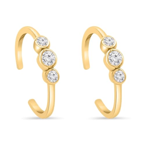 ZAVYA 925 Sterling Silver Designer Stones Gold Plated Adjustable Toe Ring | Gift for Women & Girls | With Certificate and 925 Hallmark - Image 4