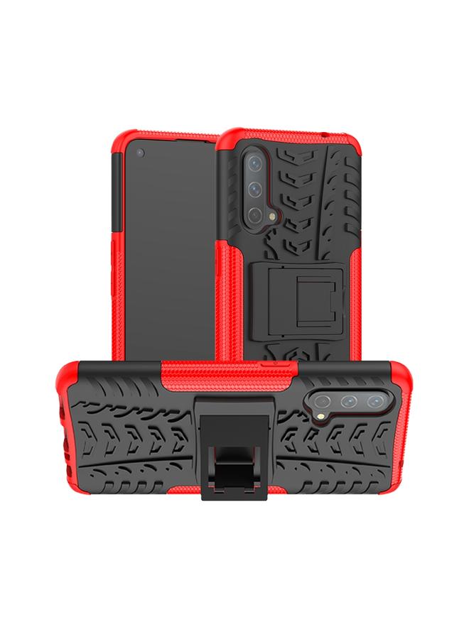 S-TOP Case For OnePlus Nord CE 5G Tire Texture Shockproof TPU+PC Protective Case with Holder - Image 1