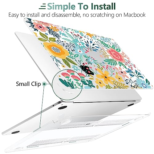TWOLSKOO for MacBook Air 15 inch Case 2026 2025 2024 2023 Release M5 A3448 M4 A3241 M3 A3114 M2 A2941, Plastic Hard Shell & Screen Protector & Keyboard Cover & Trackpad Film, Abstract Flower - Image 3