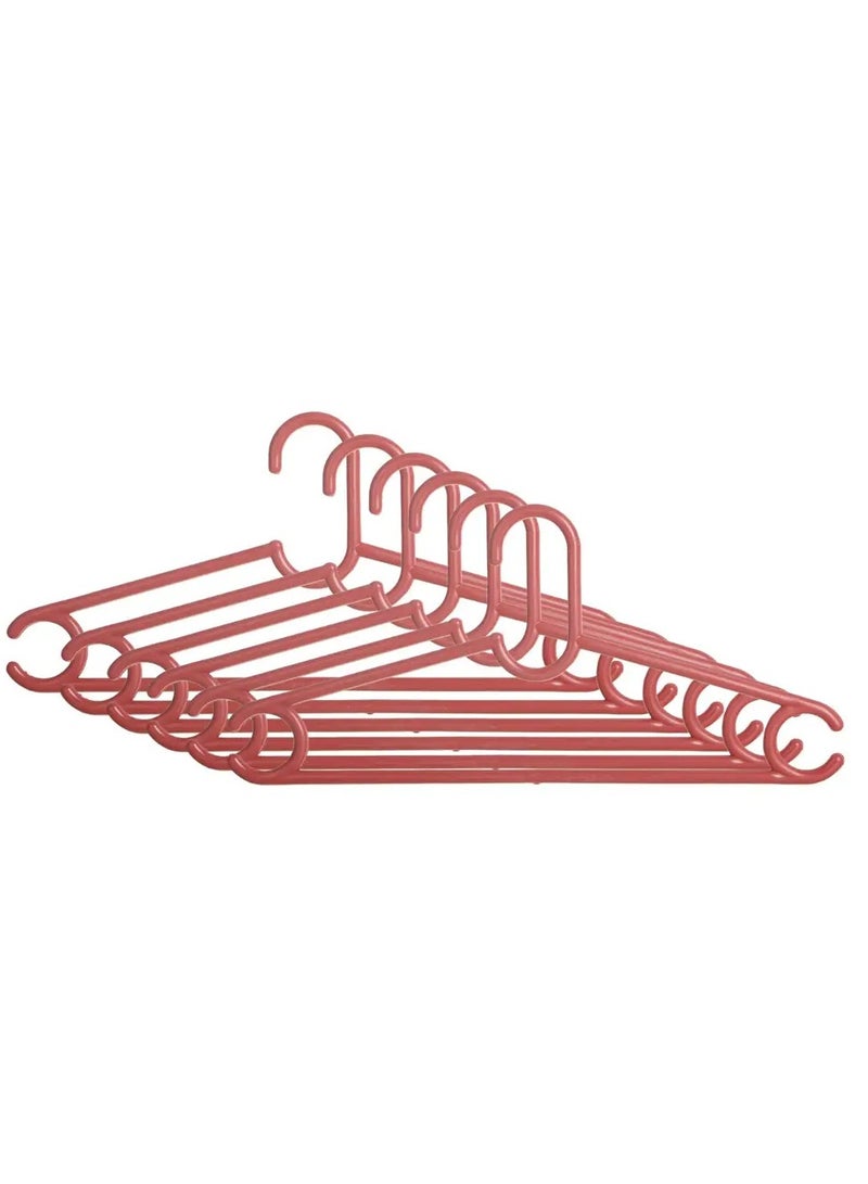 6-piece plastic clothes hanger set, one color, non-slip, code 42, color randomly selected - Image 5