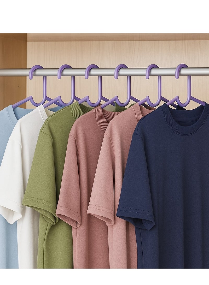 6-piece plastic clothes hanger set, one color, non-slip, code 42, color randomly selected - Image 1