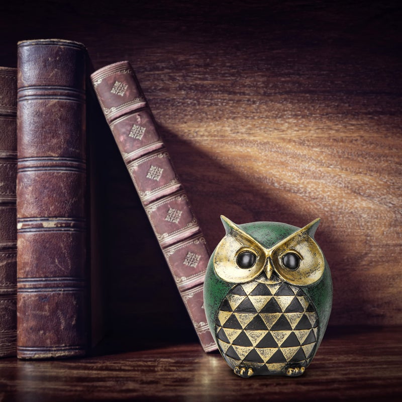 Leekung Owl Statue For Home Decor Accents Owl Decor For Modern Bathroom Bookshelf Bedroom Mantle Living Room Home Office Tv Stand Shelf Boho Decorations Retro Decor Small Bird Items Gift For Women - Image 4