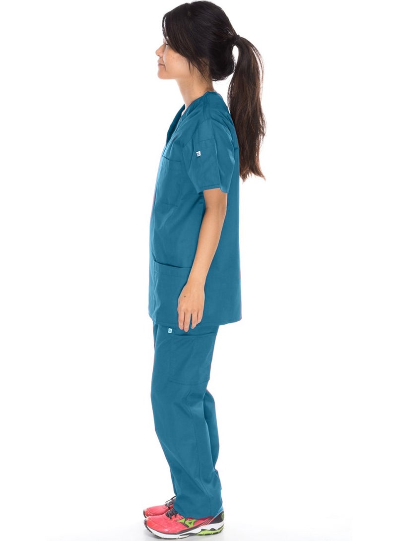 Meridian Classic Cargo Scrub Set - Comfortable and Stylish Unisex Medical Uniform with Cargo Pants and V-Neck Top. Ideal for Healthcare Professionals. Durable, Functional. - Image 3