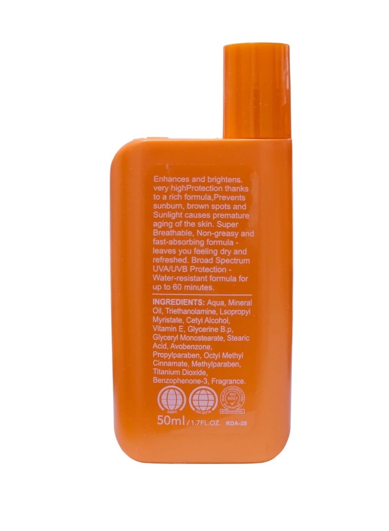 ار دي اي واقي من الشمس 90 SPF حماية عالية للبشرة الحساسة 50 مل - Image 3