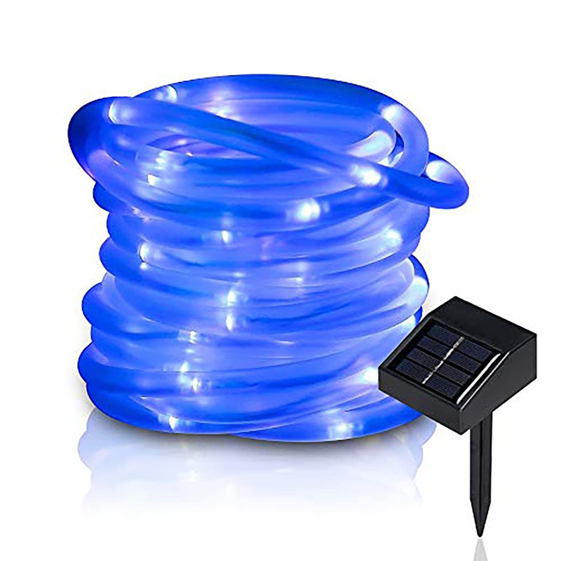 lychee Solar Rope Lights Outdoor 16.5ft 50LED Waterproof Solar Power String w/Light Outdoor Rope Lights Ideal for Home Garden Party Wedding Decoration (Blue)