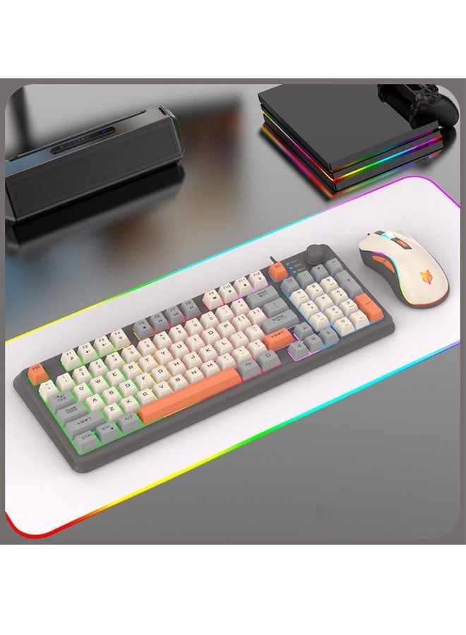 Bukela Arabic English 2.4G Wireless Gaming Keyboard and Mouse Combo, Include Small 60% Merchanical Feel Keyboard, Ergonomic Design Mini Wireless Mouse - Image 1