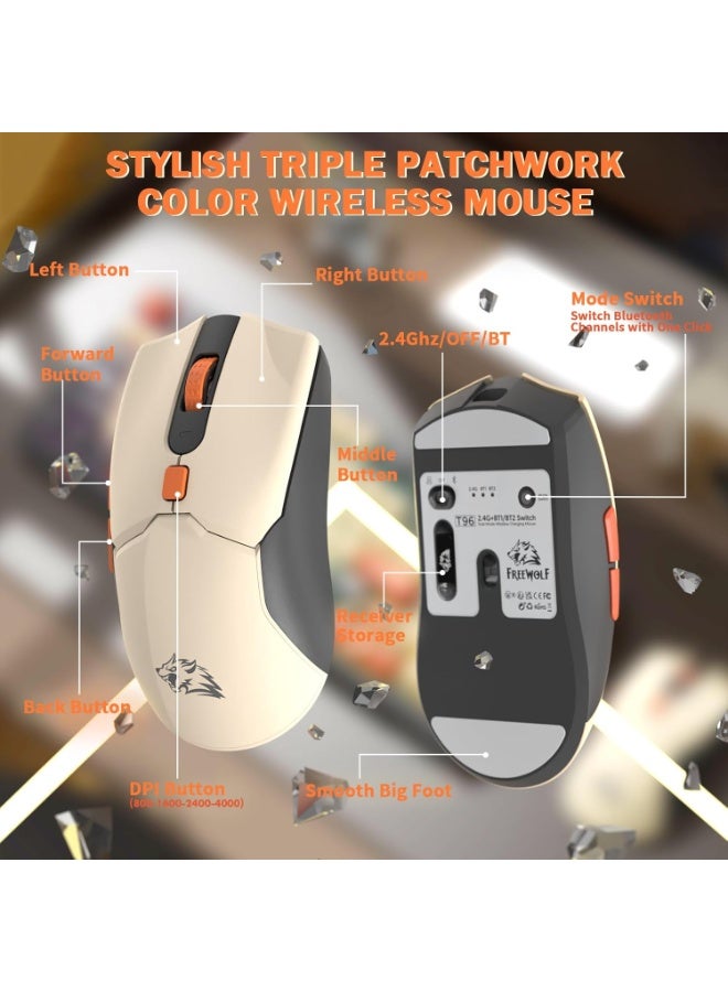 Bukela Arabic English 2.4G Wireless Gaming Keyboard and Mouse Combo, Include Small 60% Merchanical Feel Keyboard, Ergonomic Design Mini Wireless Mouse - Image 2