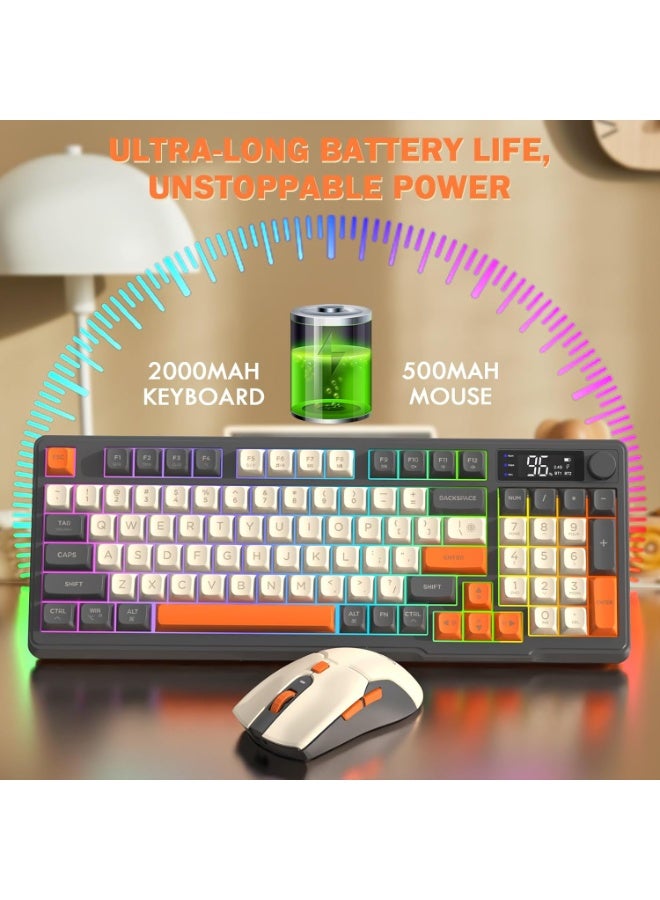 Bukela Arabic English 2.4G Wireless Gaming Keyboard and Mouse Combo, Include Small 60% Merchanical Feel Keyboard, Ergonomic Design Mini Wireless Mouse - Image 3