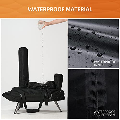 NOELIFE Waterproof Cover for Ooni Fyra 12 Pizza Oven, Accessories for Ooni 12, Pizza Maker Carry Cover, 2 Ways to Store Chimneys, with Straps in the Bottom for Fixation (Oven Not Included) - Image 3