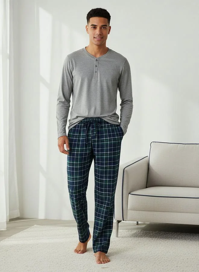 Splash FAV Men Checked Nightwear Set