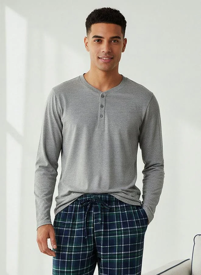 Splash FAV Men Checked Nightwear Set