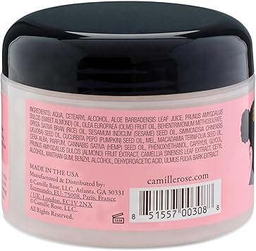 Camille Rose زبدة تصفيف الشعر من كاميل روز باللوز جاي ليف إن لتجعيد الشعر وتغذيته وتنعيمه حليب اللوز والعسل 240 مل عبوة واحدة - Image 2