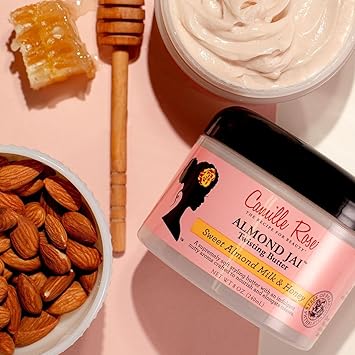 Camille Rose زبدة تصفيف الشعر من كاميل روز باللوز جاي ليف إن لتجعيد الشعر وتغذيته وتنعيمه حليب اللوز والعسل 240 مل عبوة واحدة - Image 5