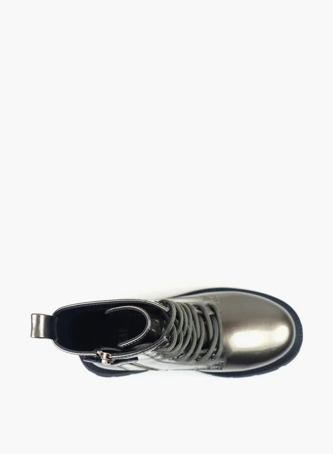 Gap SILVER Girls Selma Block Heel Ankle Boots for Women | Best Price UAE