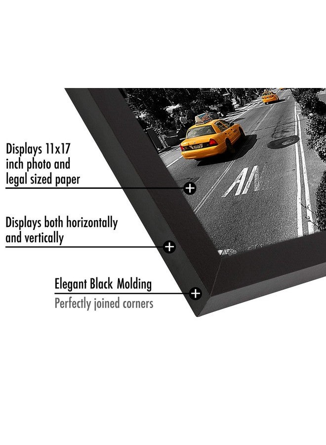 Americanflat Americanflat 11x17 Picture Frame with Shatter-Resistant Glass - Set of 2 - Gallery Style Frame with Engineered Wood - Signature Collection - Picture Frame Set for Wall Display - Black - Image 2