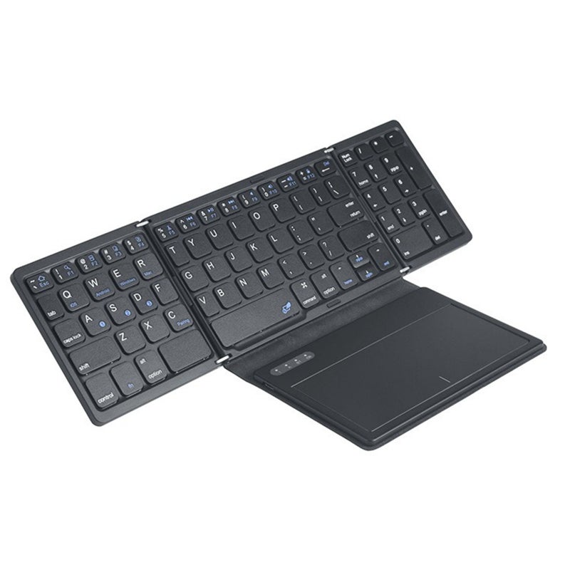 SK-B055 Wireless Keyboard Folding Touch Keyboard Full Function Folding Bluetooth Keyboard For iPad Mobile Phone Tablet PC Business/Office Leather Keyboard - Image 1