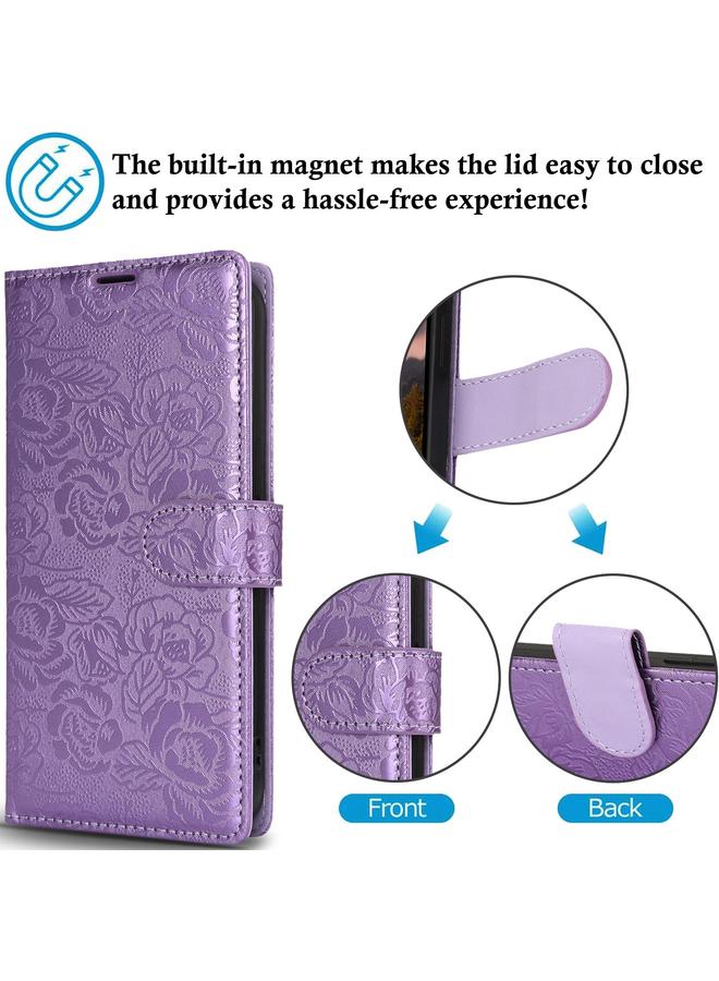 S-TOP Case For iPhone 15 Pro Max Peony Flowers Imprint Leather Phone Case - Image 3