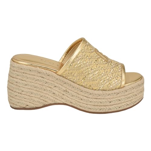 Guess Women's Zakki Wedge Sandal, Gold, 710, 7.5 - Image 5