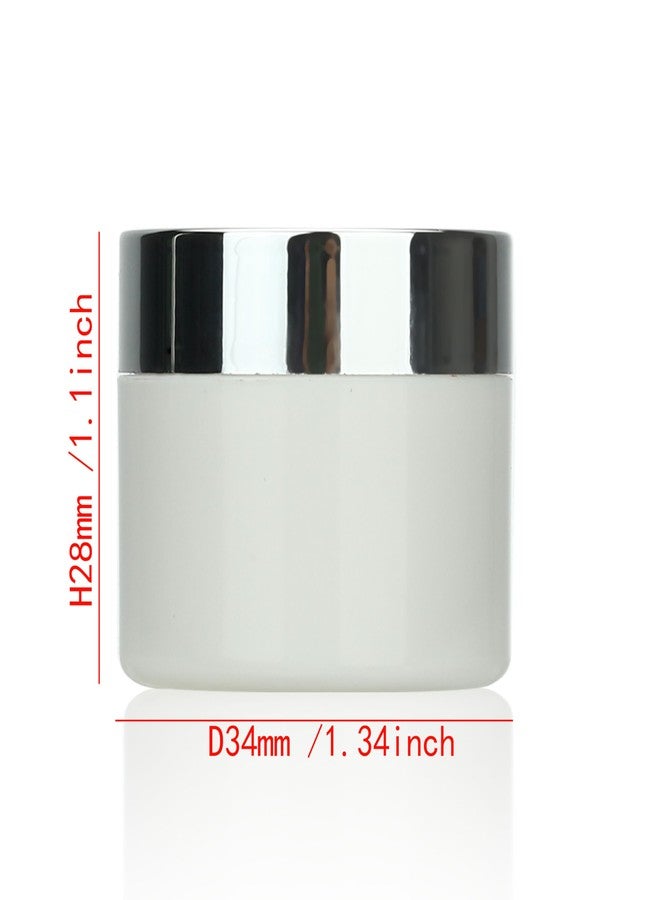 COSIDEA 24pcs 5g Empty Round plastic lip balm jars white pot for refill cream with silver cap and self-seal pad - Image 2