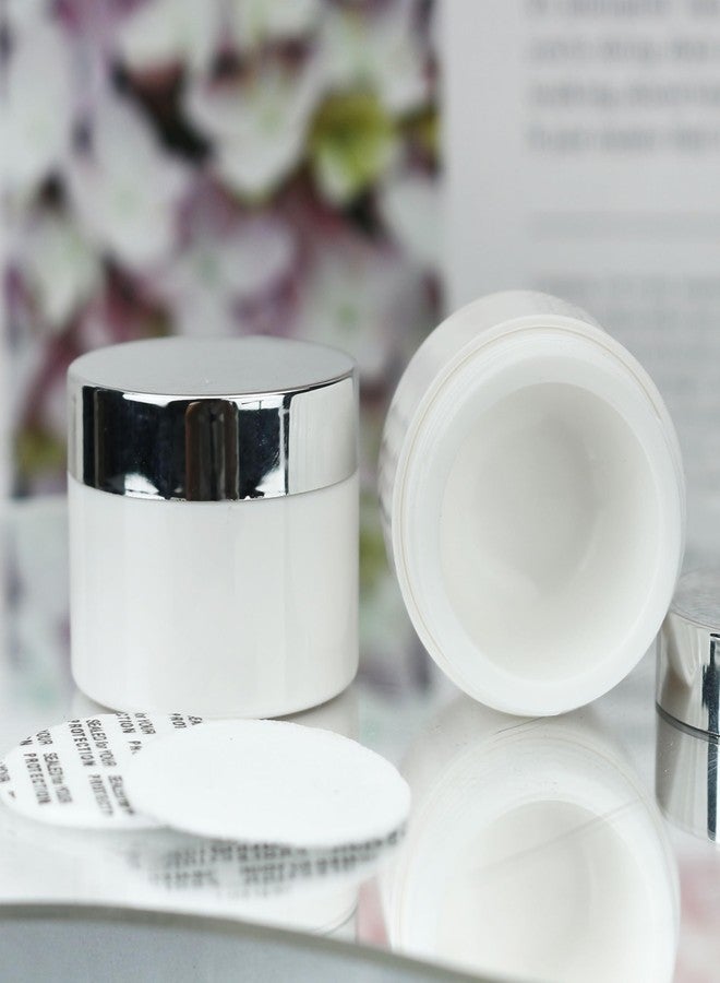COSIDEA 24pcs 5g Empty Round plastic lip balm jars white pot for refill cream with silver cap and self-seal pad - Image 4