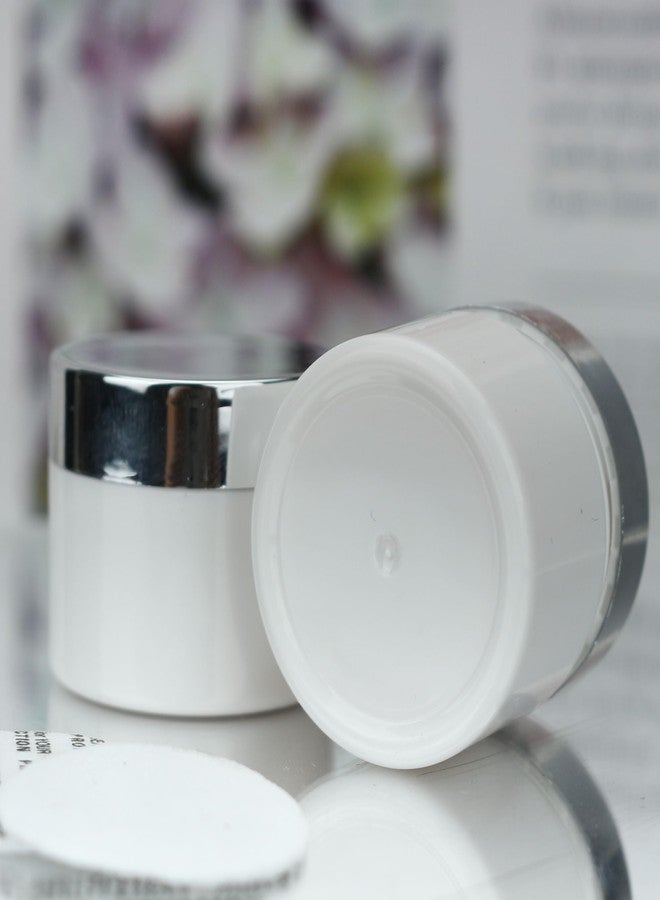 COSIDEA 24pcs 5g Empty Round plastic lip balm jars white pot for refill cream with silver cap and self-seal pad - Image 5