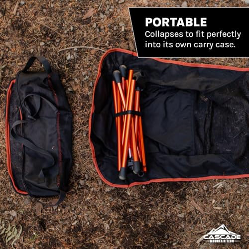 Cascade Mountain Tech Outdoor High Back Lightweight Camp Chair with Headrest and Carry Case - Black - Image 4