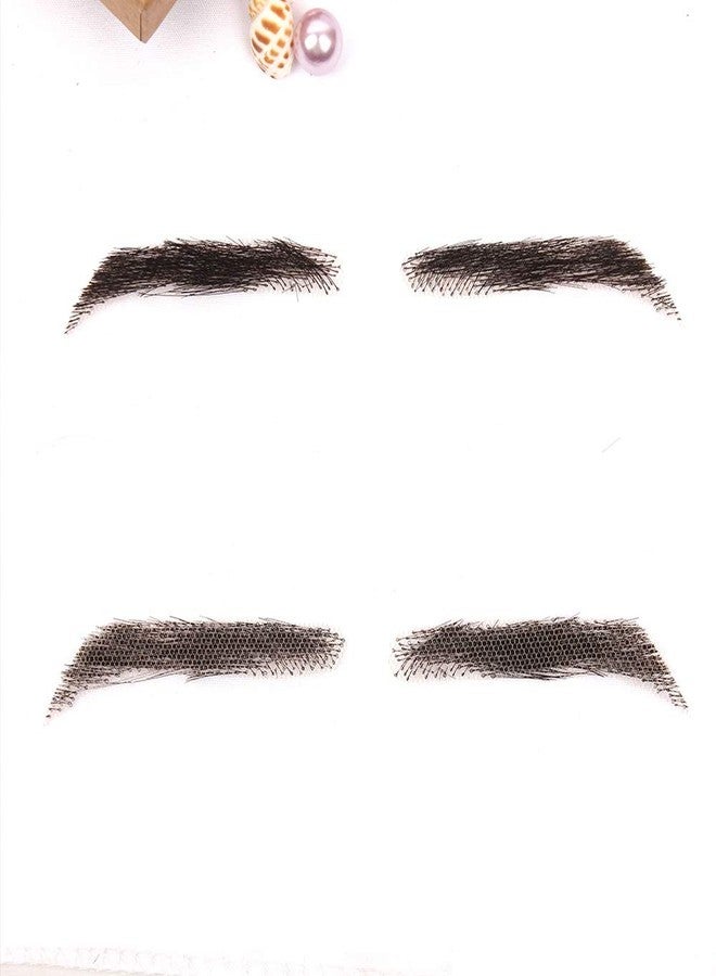 CliCling 100% Human Hair False Brows for Men and Women Re-Usable Lace Base Fake Eyebrows Black Color (MM-A3) - Image 3