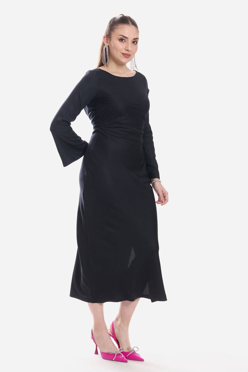 Virgio Solid Viscose A-Line Mixi Dress for Women - Image 4