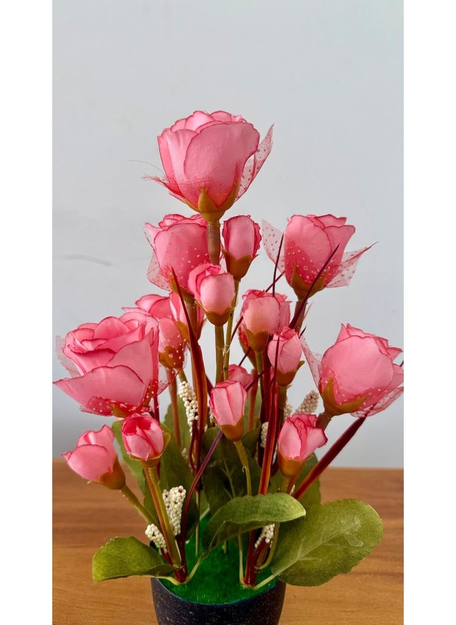 Generic Premium Artificial Flowers with Pot by Pines and Cones Elegant Decoration Perfect for Gifting Pink  - Image 3