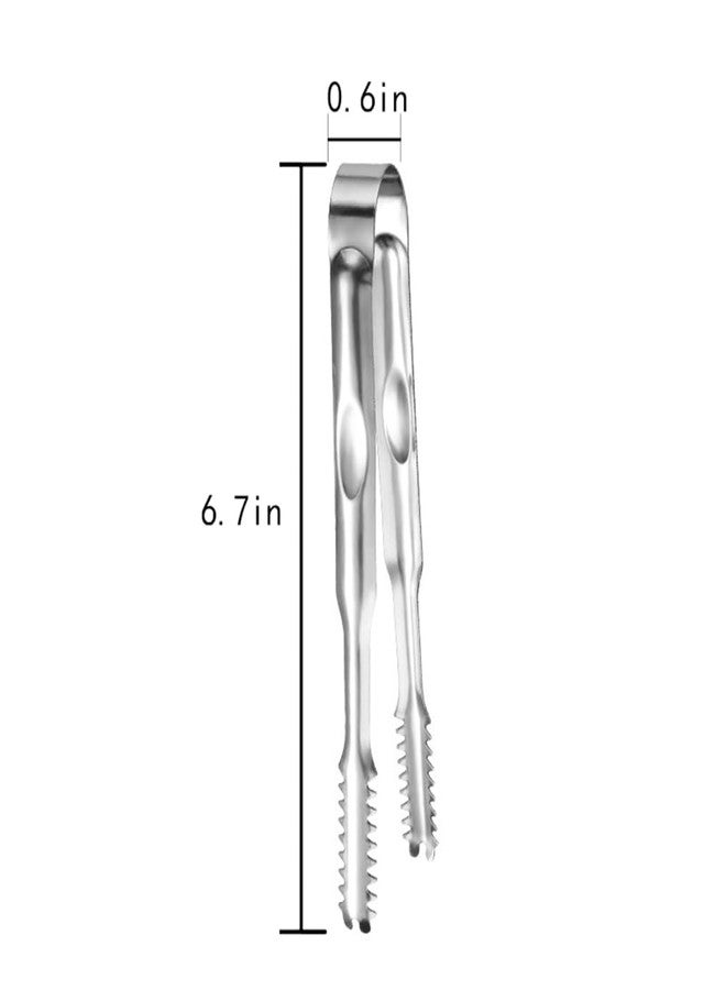 EYAKEG 2 Pcs Ice Tongs for Ice Bucket 6.7 Inch - Premium Stainless Steel Ice Tongs with Teeth for Ice Sugar Cubes Tea Party Coffee Bar Food Serving - Image 2