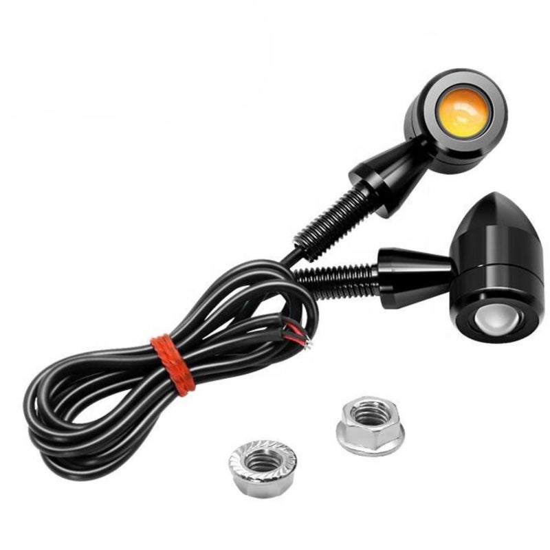 TRP Traders Original Waterproof Aluminum Bullet Shape Turn Signal Lights Indicator motorcycle lightsUniversal for All Bikes Models (Amber, Pack Of 2) | LED - Image 1