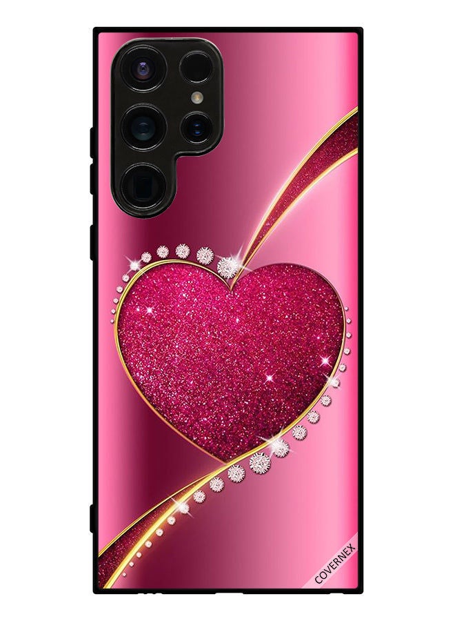 Covernex غطاء حماية لهاتف سامسونج جالاكسي S23 ألترا بتصميم قلب لامع ماسي - Image 1