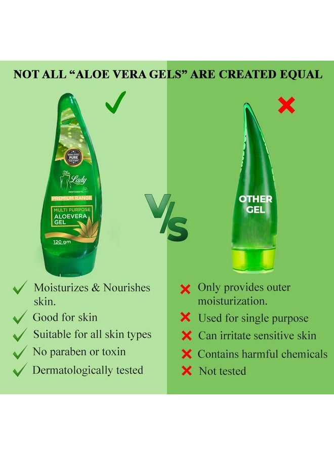Professional Feel Blue Lady Aloevera Gel, Vitamin C & E Multi Purpose Alovera beauty Gel Beauty Parlour for Instant Skin & Hair All Type Skin Soothing - Image 2
