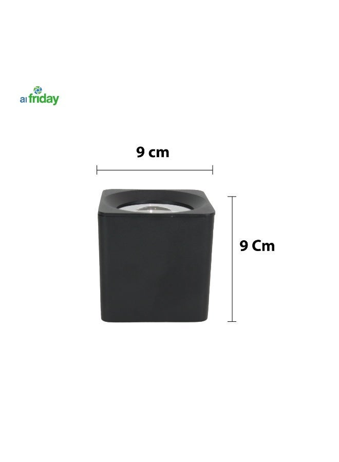 alfriday Surface Mounted Square Cylinder LED Downlight — 4000K, 12W, Matte Black - Image 5