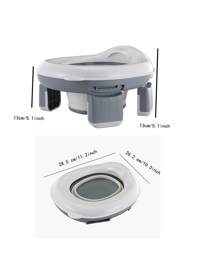 AISIBO Travel Foldable Potty Training Toilet with Storage Bag, Non-Slip Portable Car Potty Outdoor Indoor Easy to Clean (Gray) - Image 2
