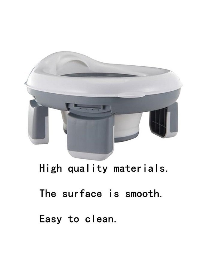 AISIBO Travel Foldable Potty Training Toilet with Storage Bag, Non-Slip Portable Car Potty Outdoor Indoor Easy to Clean (Gray) - Image 3