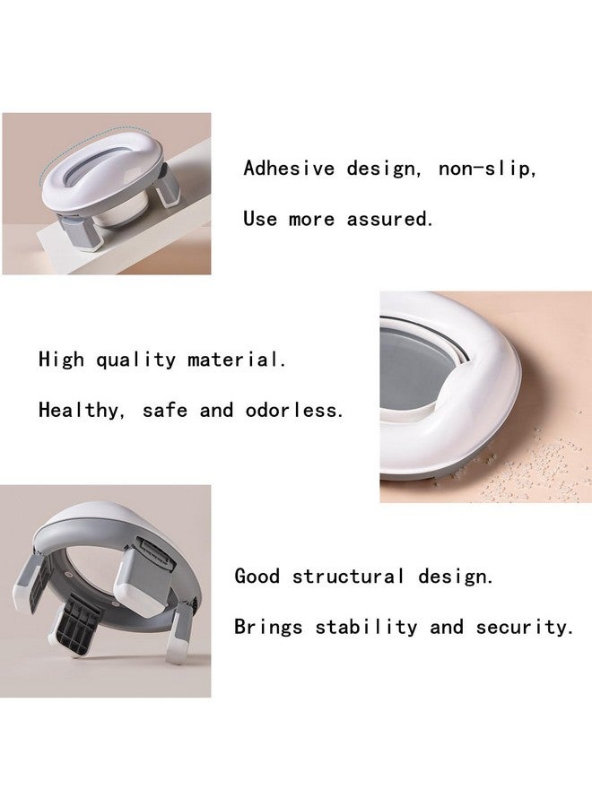 AISIBO Travel Foldable Potty Training Toilet with Storage Bag, Non-Slip Portable Car Potty Outdoor Indoor Easy to Clean (Gray) - Image 4