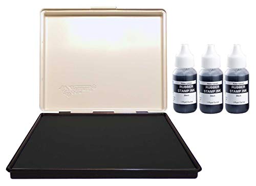 Uimprint Extra Large 8'' x 12'' Industrial Rubber Stamp Ink Pad in Metal Case, Black Stamp Pad - Image 2