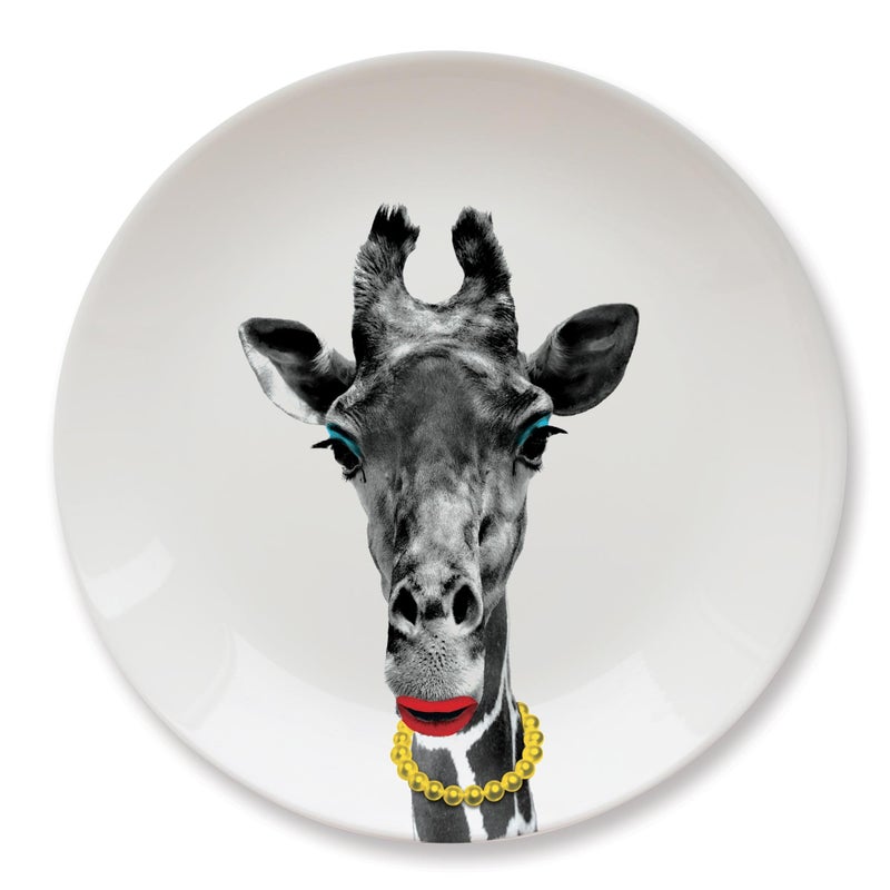 Mustard MUSTARD Ceramic Dinner Plate I Dishwasher safe I Dinnerware  Wild Dining Giraffe 