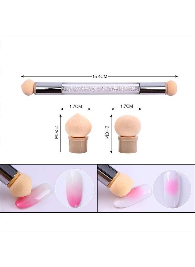 DANNEASY - 4Pcs Acrylic Nail Gradient Shading Brush Double-Ended Nail Sponge Pen UV Gel Nail Ombre Brush Manicure Tools - Image 1