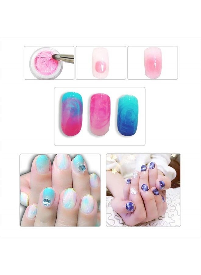 DANNEASY - 4Pcs Acrylic Nail Gradient Shading Brush Double-Ended Nail Sponge Pen UV Gel Nail Ombre Brush Manicure Tools - Image 1