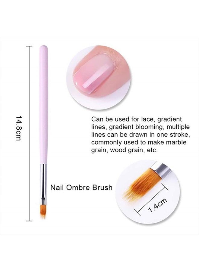 DANNEASY - 4Pcs Acrylic Nail Gradient Shading Brush Double-Ended Nail Sponge Pen UV Gel Nail Ombre Brush Manicure Tools - Image 1