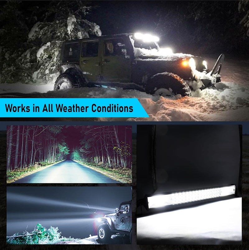SORAX سوركس (ضمان 6 أشهر، شريط ضوء 21 بوصة 6000 كيلفن، مناسب للسيارات، الشاحنات، 4X4، ATV، القوارب، جيب، شريط ضوء LED أبيض (1 قطعة)) - Image 4