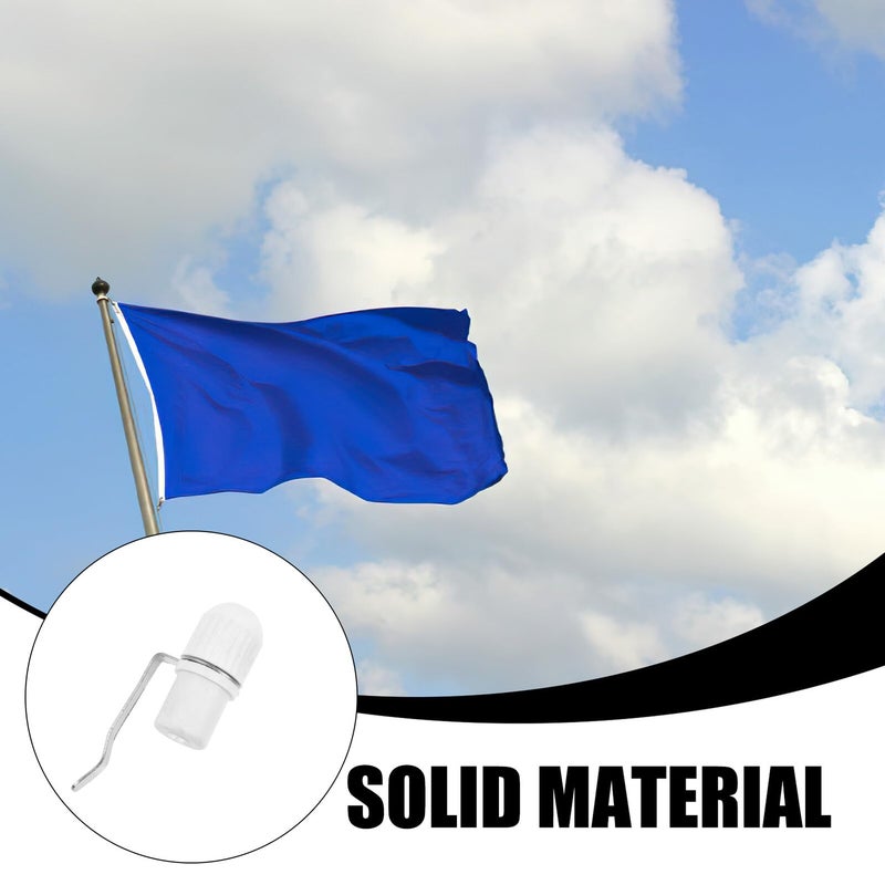 3 Pcs Flagpole Kit with Clip Mounting Plug Locking Rings and End Caps for Outdoor Flag Display - Image 4